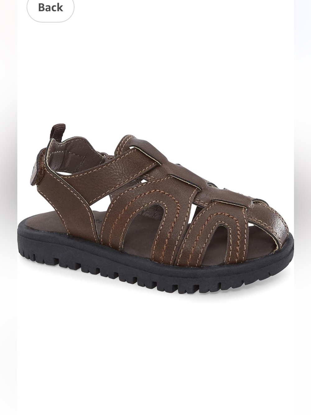 Carter’s Vasco Sandals Boys Size 11 Kids Brown Fisherman Closed Toe Faux Leather